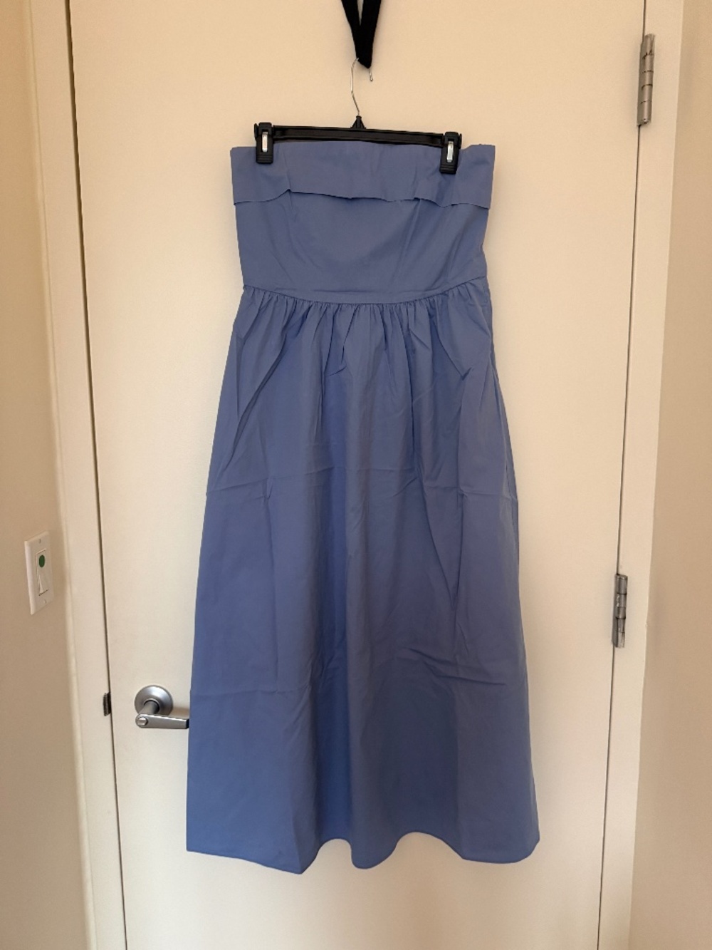 Zara blue cotton strapless dress - Picture 1 of 4